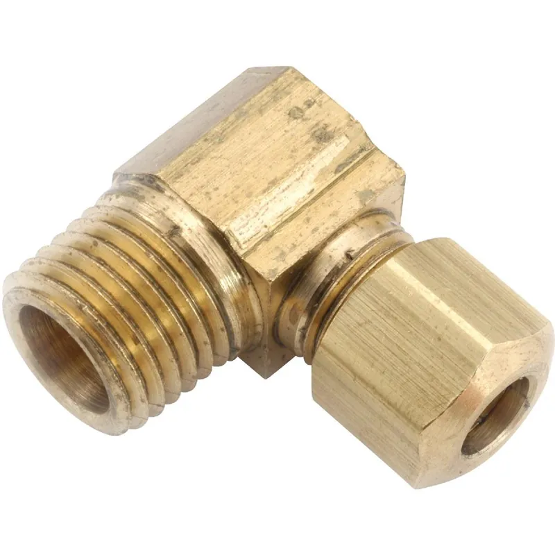 Anderson Metals 750069-0808 Male 90 Deg Compression Brass Elbow (1/4 Bend)