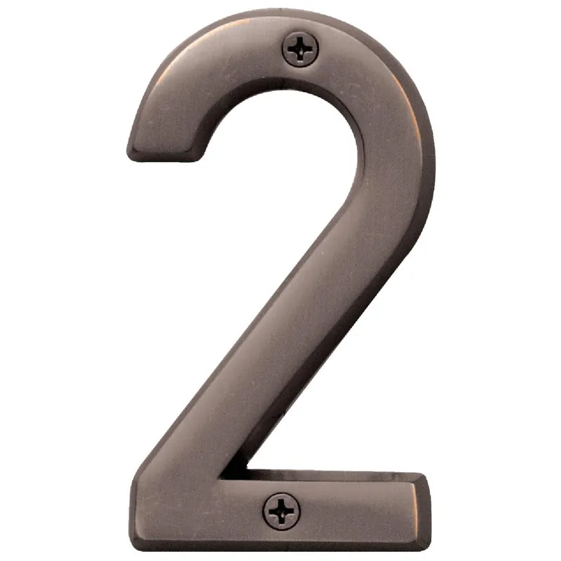 Hy-Ko BR-42OWB/2 Prestige Series 4 In. Oil Rubbed Bronze House Number Two