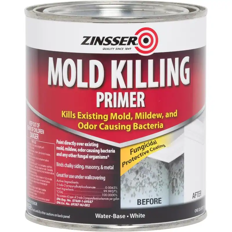 Zinsser 276087 Mold Killing Interior/Exterior Primer White 1 Qt.
