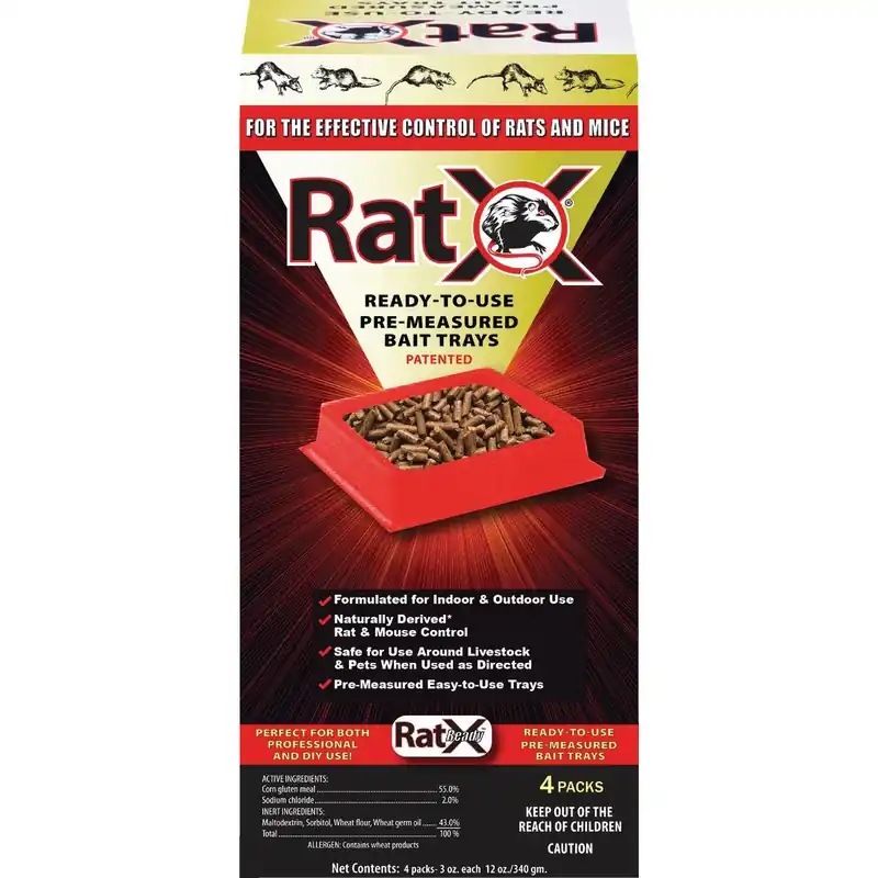 RatX 620105 EPD620105 Disposable Rat & Mouse Pre-Measured Bait Tray (4-Pack)