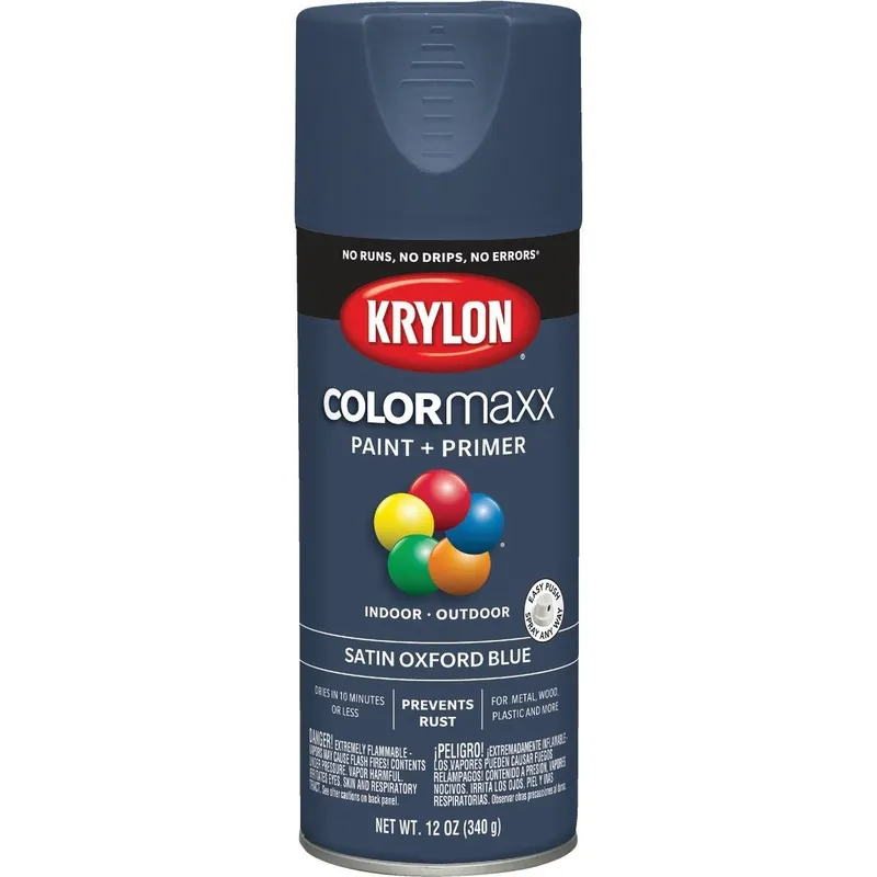 Krylon K05571007 ColorMaxx 12 Oz. Satin Spray Paint Oxford Blue