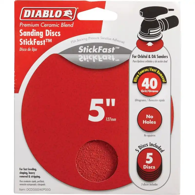 Diablo DCD050040P05G StickFast 5 In. 40 Grit Sanding Disc 5-Pack