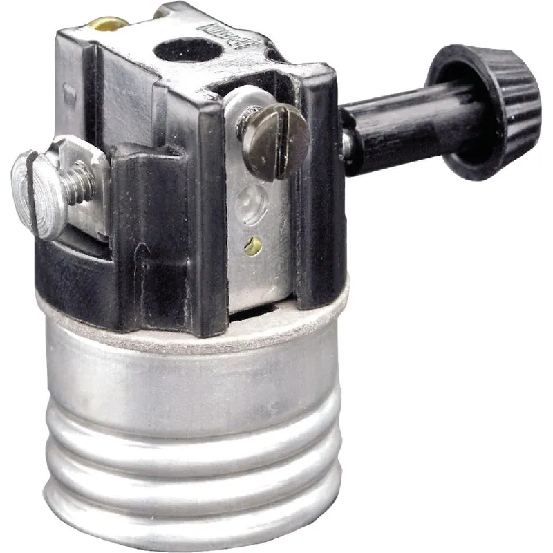 Leviton 101-07070-00M Turn-Knob Medium Base Steel Interior Lamp Socket