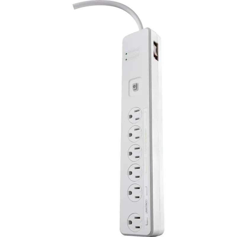 Woods 41715 6-Outlet 1080J Surge Protector Strip with Remote Control and 5 Ft. Cord