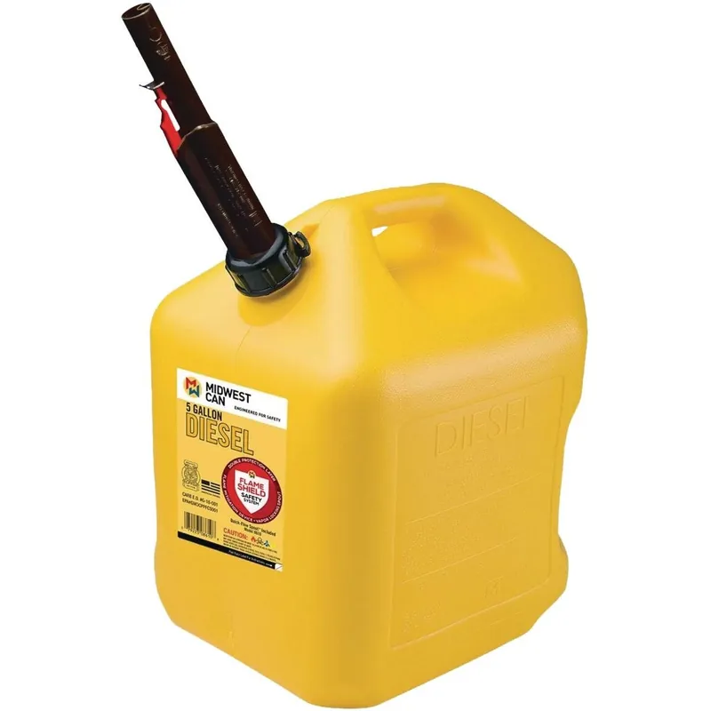 Midwest Can 8610 Plastic Auto Shut Off Diesel Fuel Can 5 Gal
