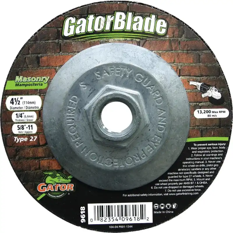 Gator 9618 Gator Blade Type 27 Cut-Off Wheel 4-1/2 In. x 1/4 In. x 5/8 In.-11