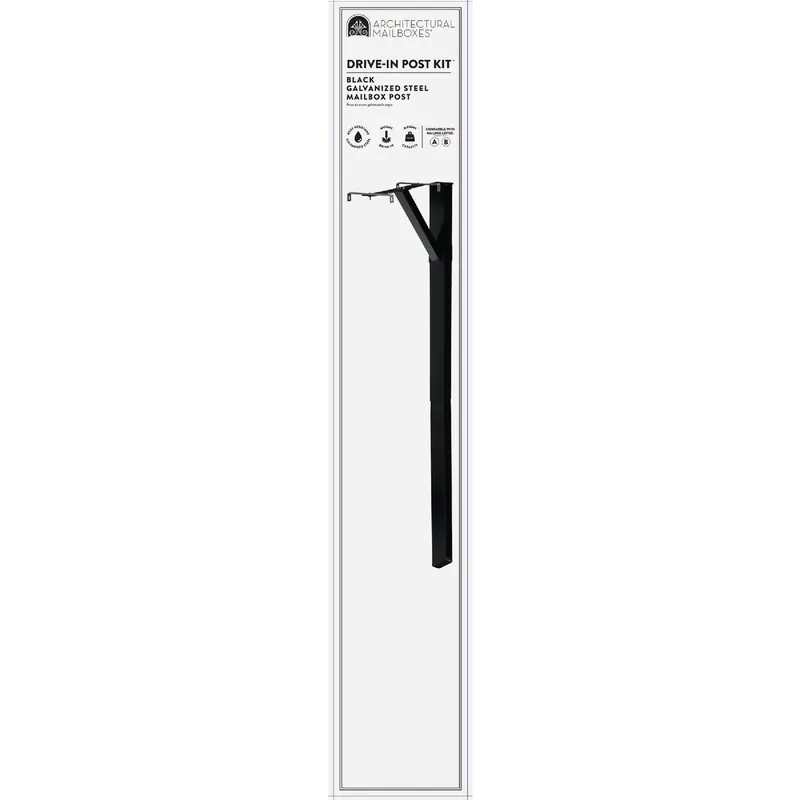 Architectural SDPK00AM Steel Square Drive-In Mailbox Post Kit