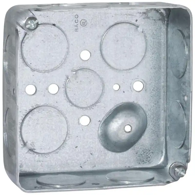 Southwire 52151-3/4DR-UPC Screw-On 4 In. x 4 In. Drawn Steel Square Box