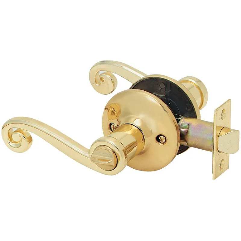 Steel Pro L6701B Polished Brass Scroll Privacy Door Lever