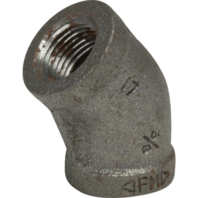 Anvil 8700126405 2 In. 45 Deg. Malleable Black Iron Elbow (1/8 Bend)