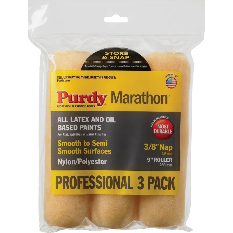 Purdy 14F861000 Marathon 9 In. x 3/8 In. Knit Fabric Roller Cover (3-Pack)