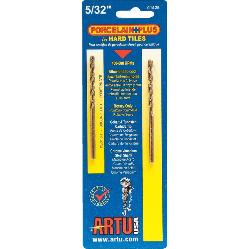 ARTU 01425 Cobalt and Tungsten Carbide Glass & Tile Drill Bit