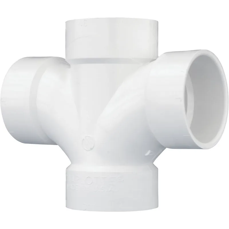 Charlotte Pipe PVC004281000HA 3 In. Double Sanitary DWV PVC Tee