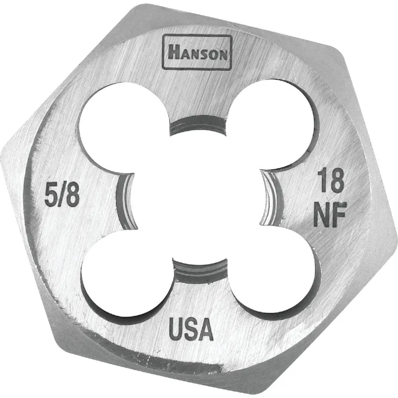 Century Drill Tool 98214 5/8-18 National Fine 1-7/16 In. Across Flats Fractional Hexagon Die