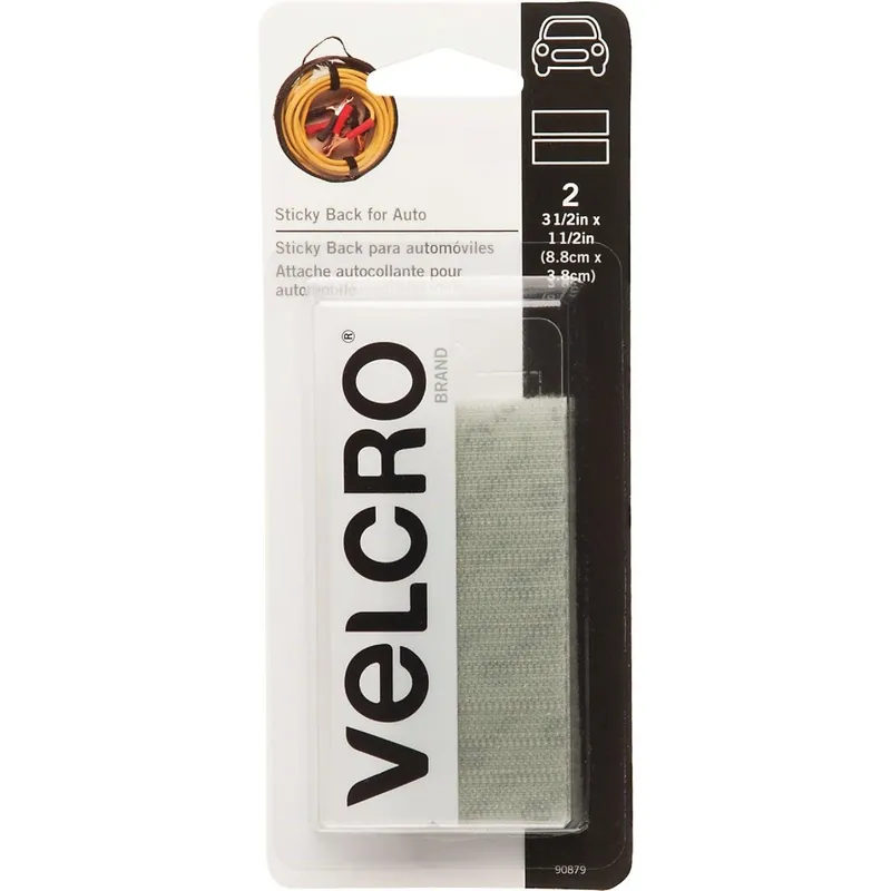 Velcro 90879 1-1/2 In. x 3-1/2 In. White Sticky Back For Auto Hook & Loop Strip (2 Ct.)