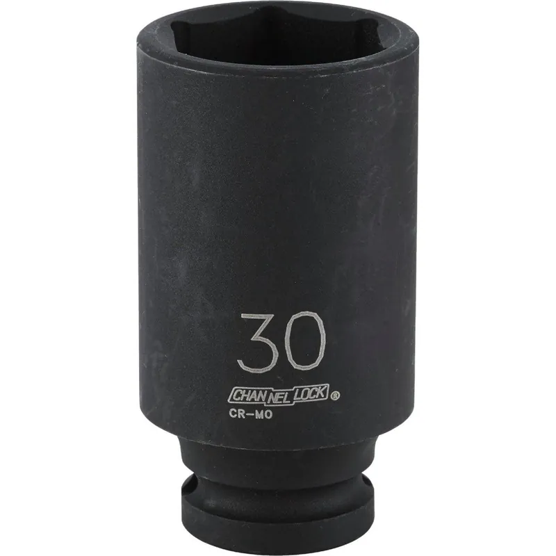Channellock 302930 1/2 In. Drive 30 mm 6-Point Deep Metric Impact Socket