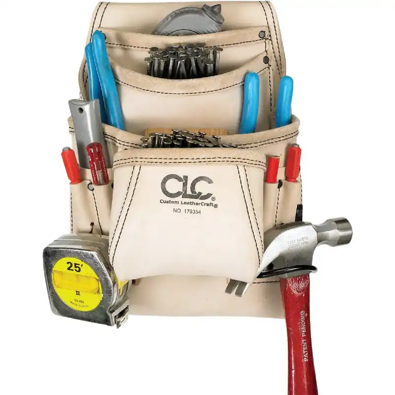 CLC 179354 10-Pocket Leather Carpenter's Nail & Tool Bag