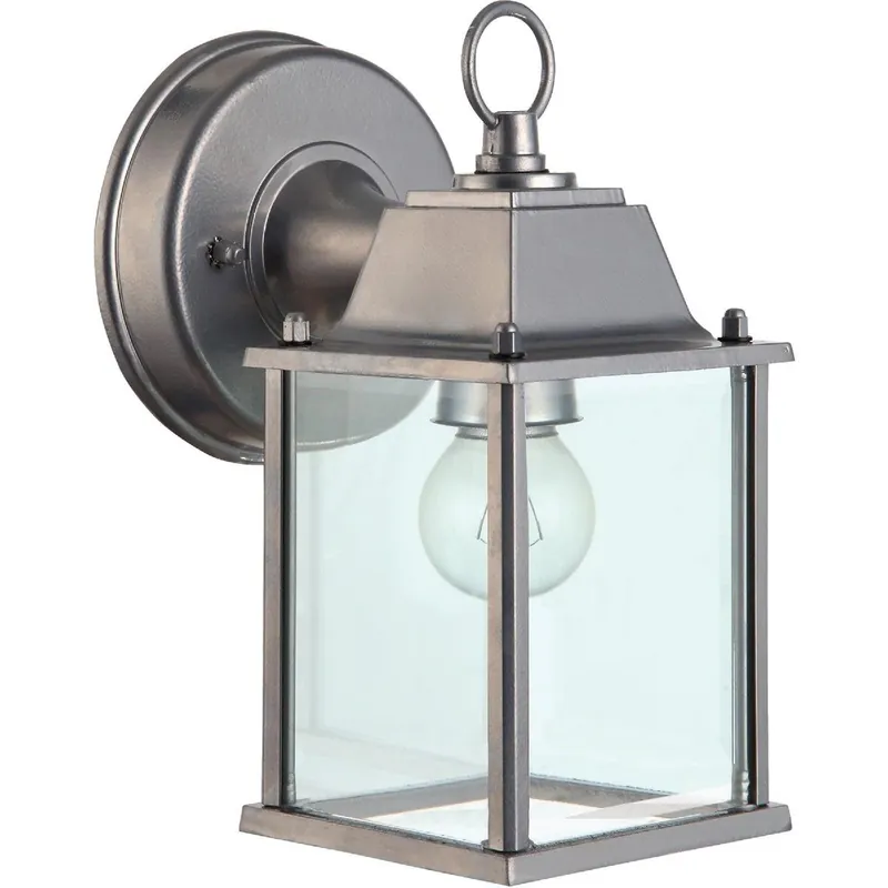 Home Impressions IOL3BN 100W Incandescent Painted Brushed Nickel Lantern Outdoor Wall Light Fixture