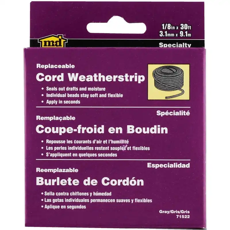 M-D 71522 Caulking Cord Weatherstrip 30' x 3/16 x 1/8