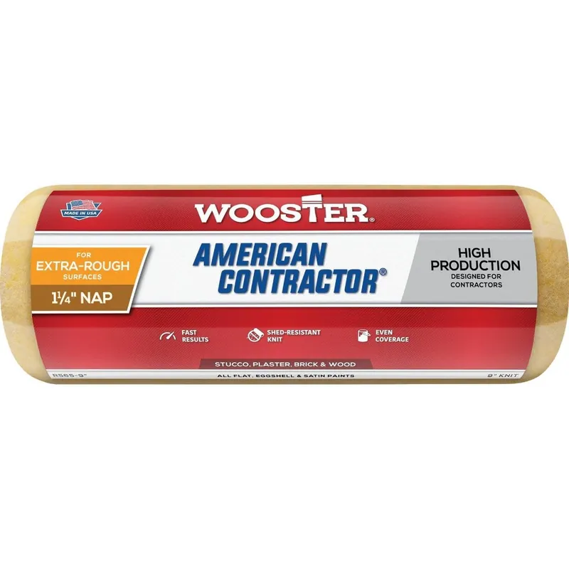 Wooster Brush R565-9 Wooster American Contractor 9 In. x 1-1/4 In. Knit Fabric Roller Cover