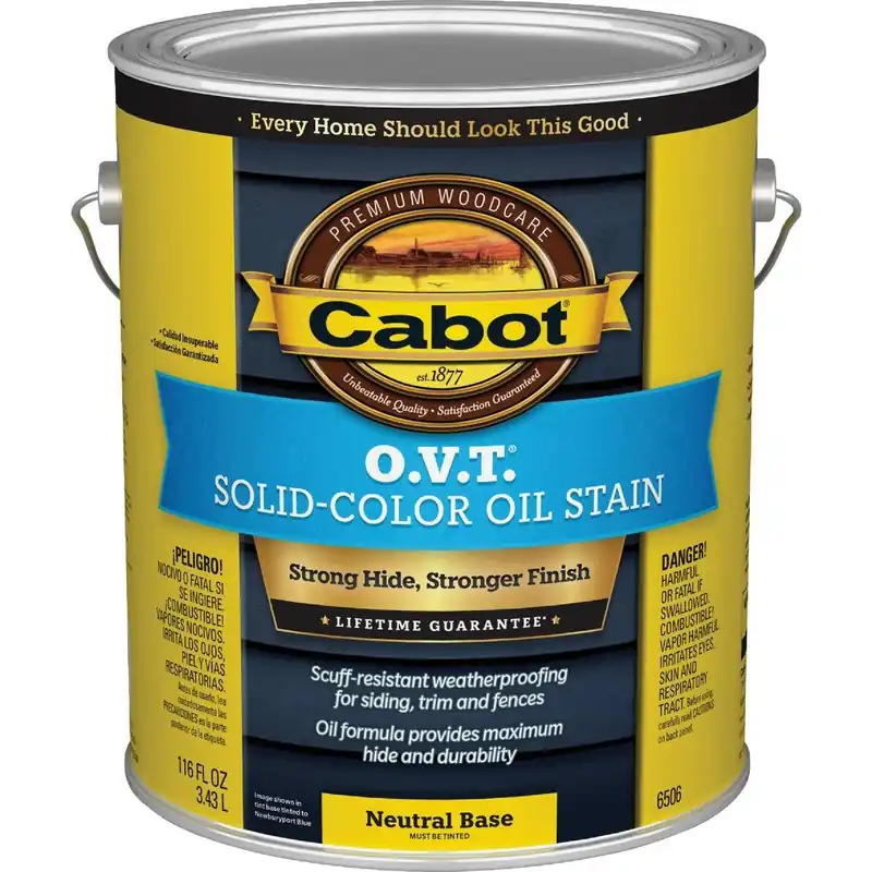 Cabot 140.0006506.007 O.V.T. Solid Color Oil Exterior Stain Neural Base 1 Gal.