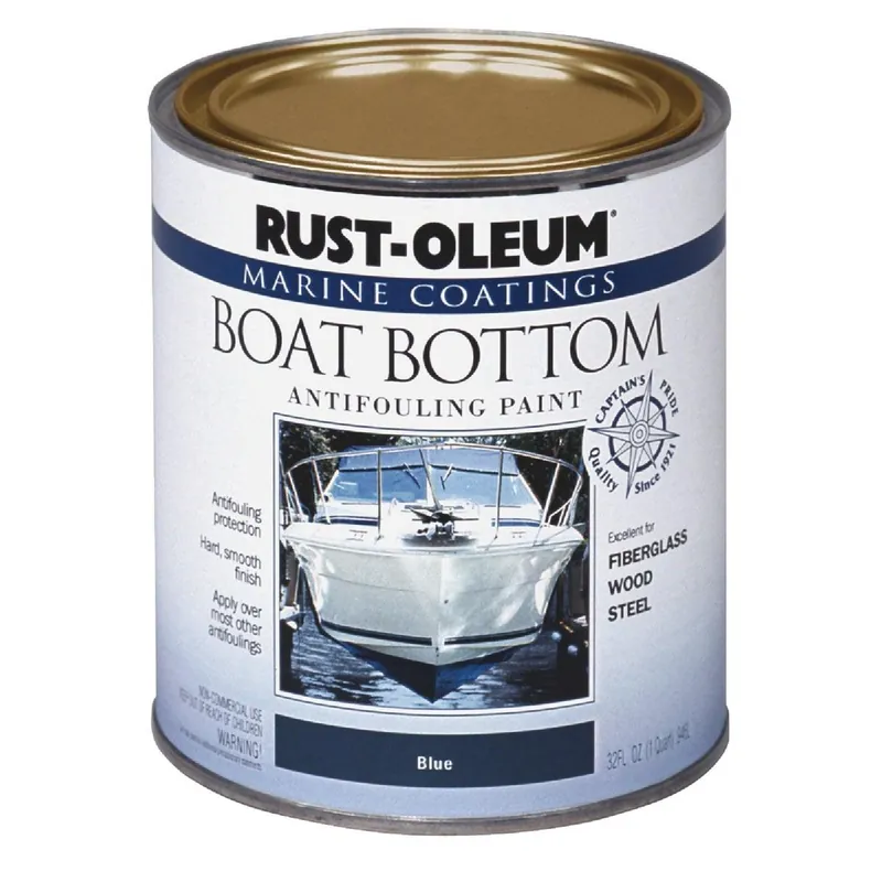 Rust-Oleum 207013 Satin Marine Boat Antifouling Paint Blue 1 Qt.