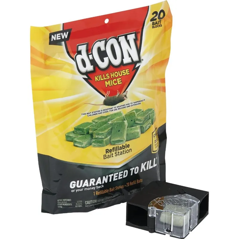 dCON 1920098345 D-Con Refillable Corner Fit Mouse Bait Station (20-Refill)