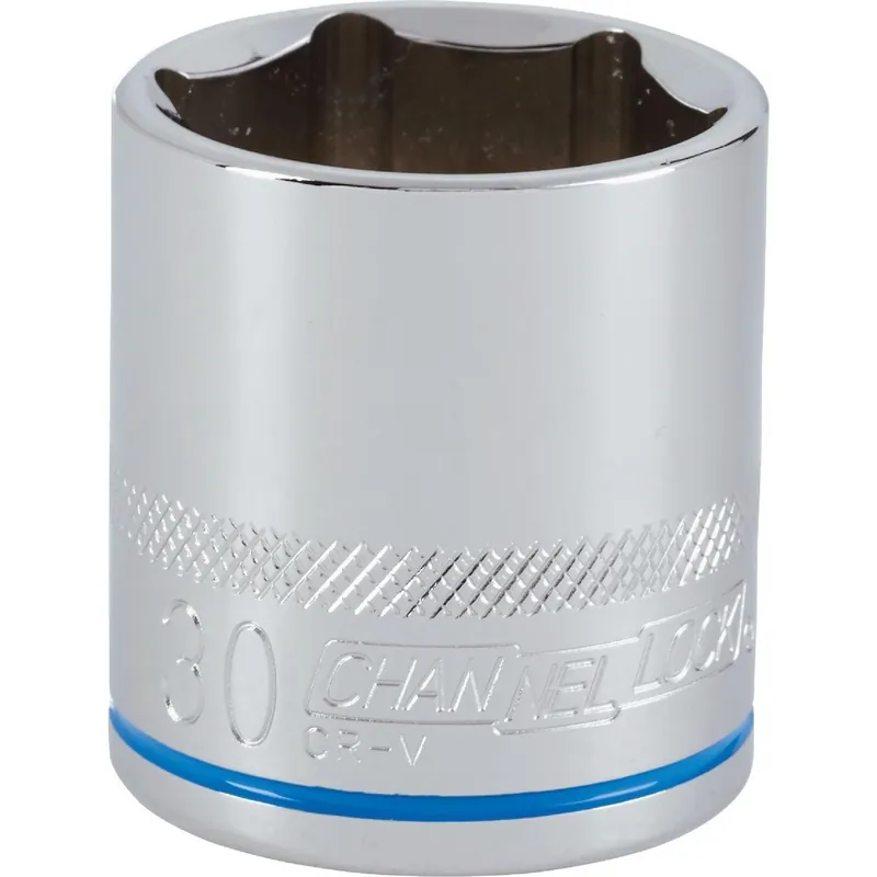 Channellock 302836 1/2 In. Drive 30 mm 6-Point Shallow Metric Socket