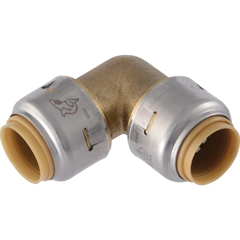 SharkBite UR248A 1/2 In. x 1/2 In. 90 Deg. Push-to-Connect Brass Elbow (1/4 Bend)