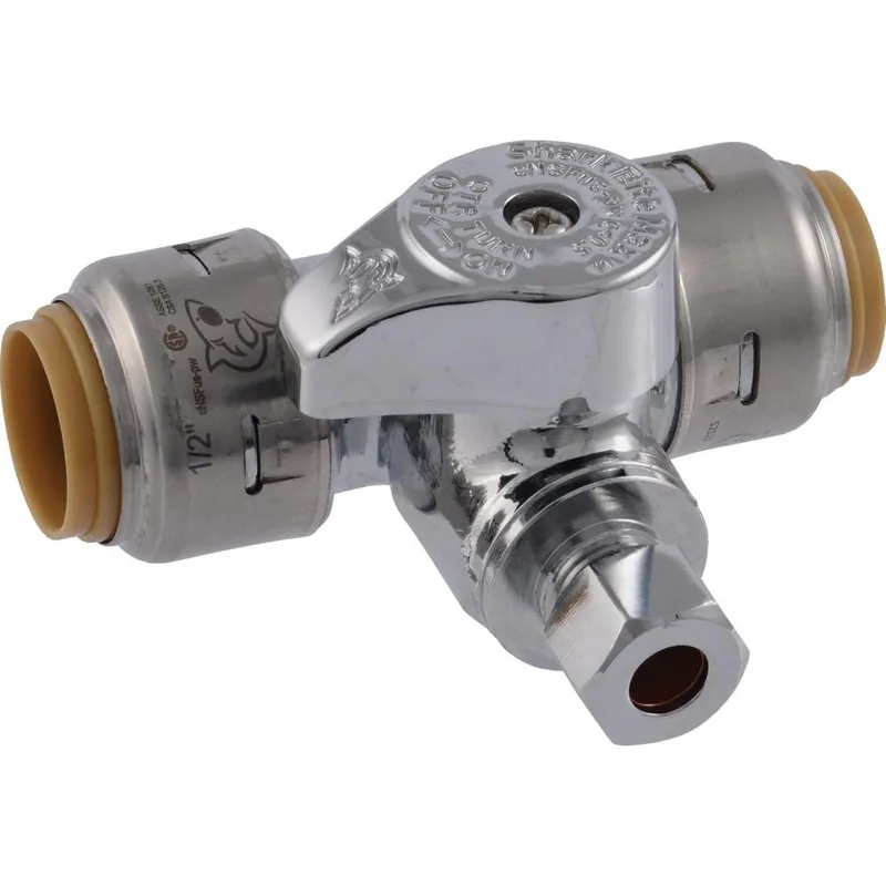 SharkBite UR24983A 1/2 In. X 1/2 In. X 1/4 In. Push-to-Connect Stop Tee