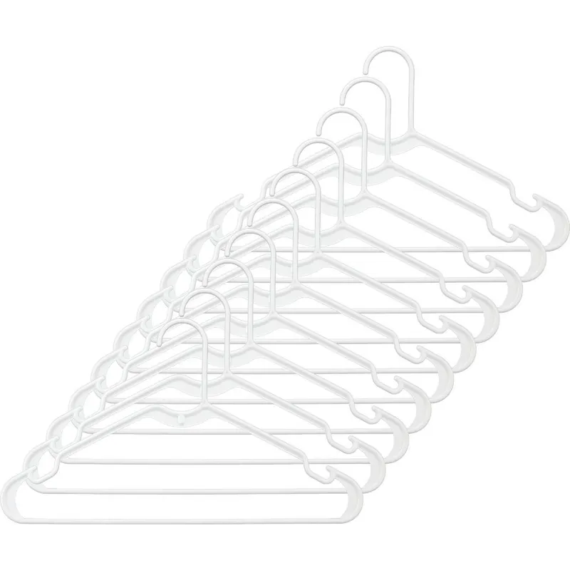 Whitmor 6345-8701-10-WHT White Tubular Plastic Clothes Hanger (10-Pack)
