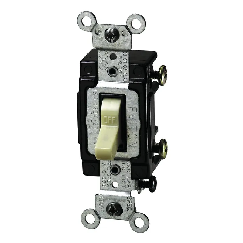 Leviton S01-5501-LHI Commercial Grade 15 Amp Toggle Single Pole Switch