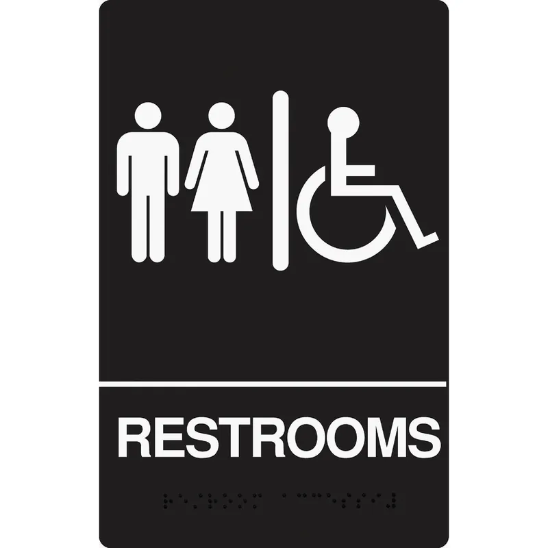 Hy-Ko DB-5 Hy-Ko Deco Series Plastic Braille Sign Restrooms Handicapped