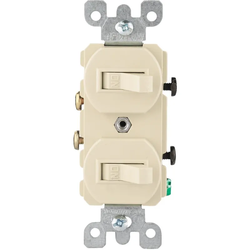 Leviton S01-05224-2IS Single Pole Ivory 15A Quiet Duplex Switch