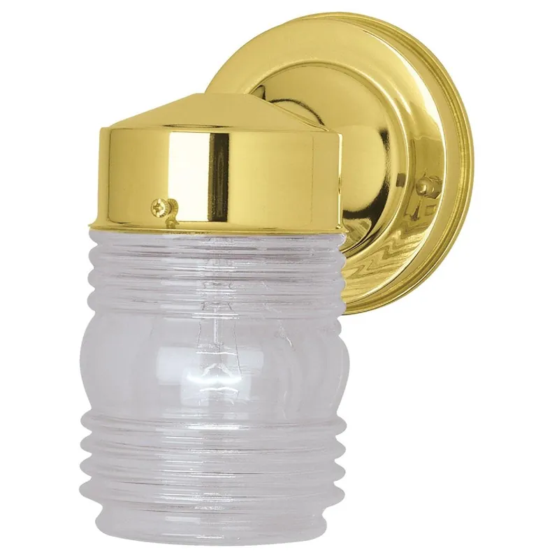 Home Impressions IOL20PB Polished Brass Incandescent Type A Outdoor Wall Light Fixture