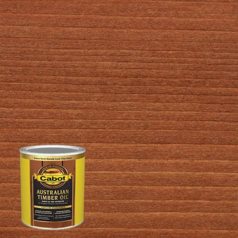 Cabot 140.0003460.005 Australian Timber Oil Translucent Exterior Oil Finish Jarrah Brown 1 Qt.