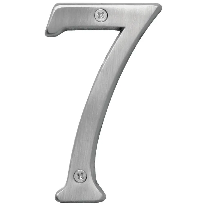 Hy-Ko BR-43SN/7 Hy-Ko Prestige Series 4 In. Satin Nickel House Number Seven