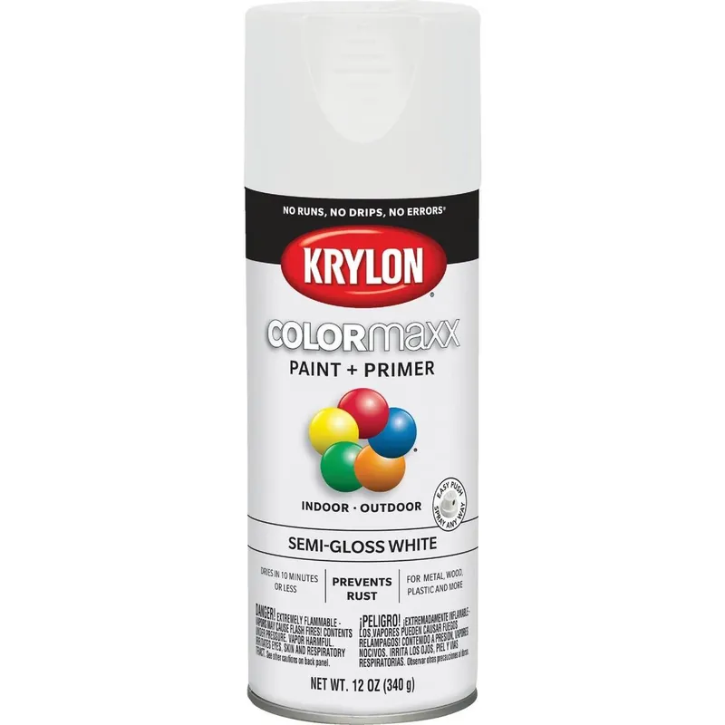 Krylon K05580007 ColorMaxx 12 Oz. Semi-Gloss Spray Paint White