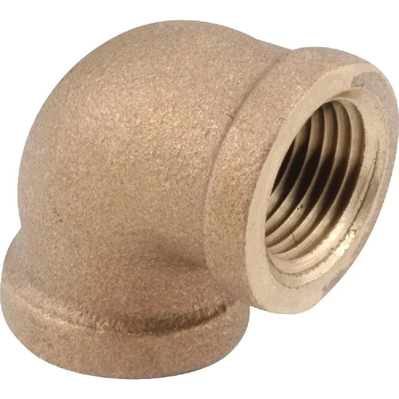 Anderson Metals 738100-02 1/8 In. 90 Deg. Red Brass Threaded Elbow (1/4 Bend)