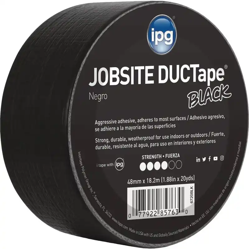 Intertape 6720BLK DUCTape 1.88 In. x 20 Yd. General Purpose Duct Tape, Black