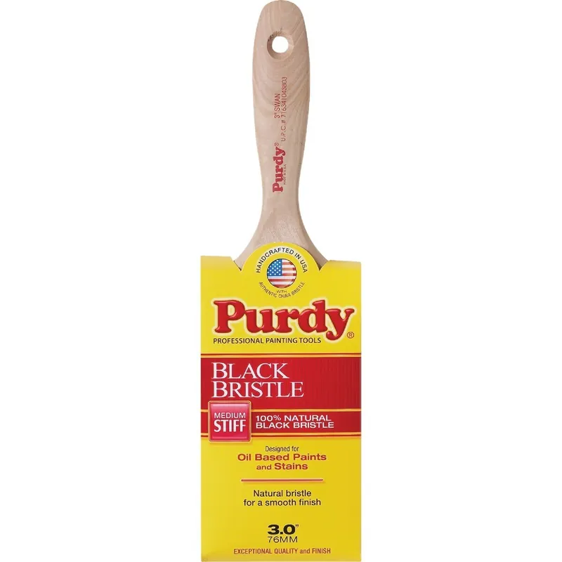 Purdy 144400030 Black Bristle Swan 3 In. Flat Wall Paint Brush