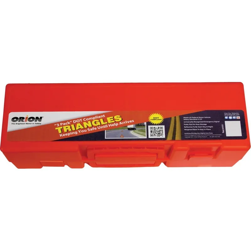 Orion 461 Safety Standard #125 Fluorescent Orange Emergency Warning Triangle Kit