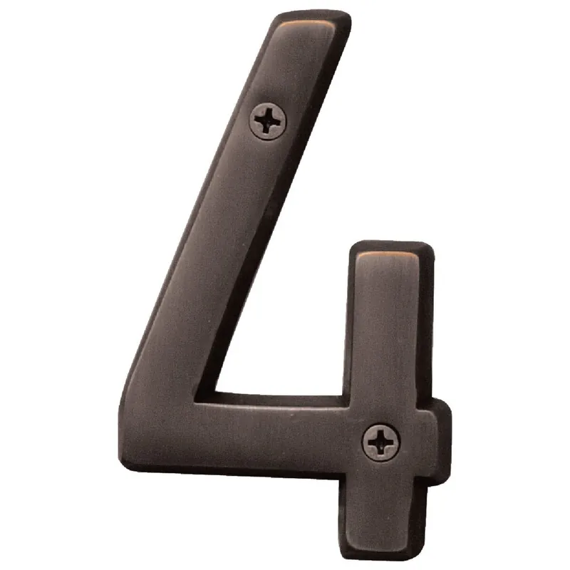 Hy-Ko BR-42OWB/4 Prestige Series 4 In. Oil Rubbed Bronze House Number Four