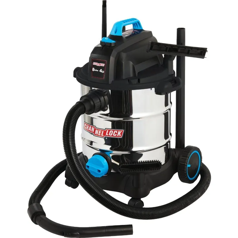 Channellock VS810WD.CL 8 Gal. 4.0-Peak HP Stainless Steel Wet/Dry Vacuum