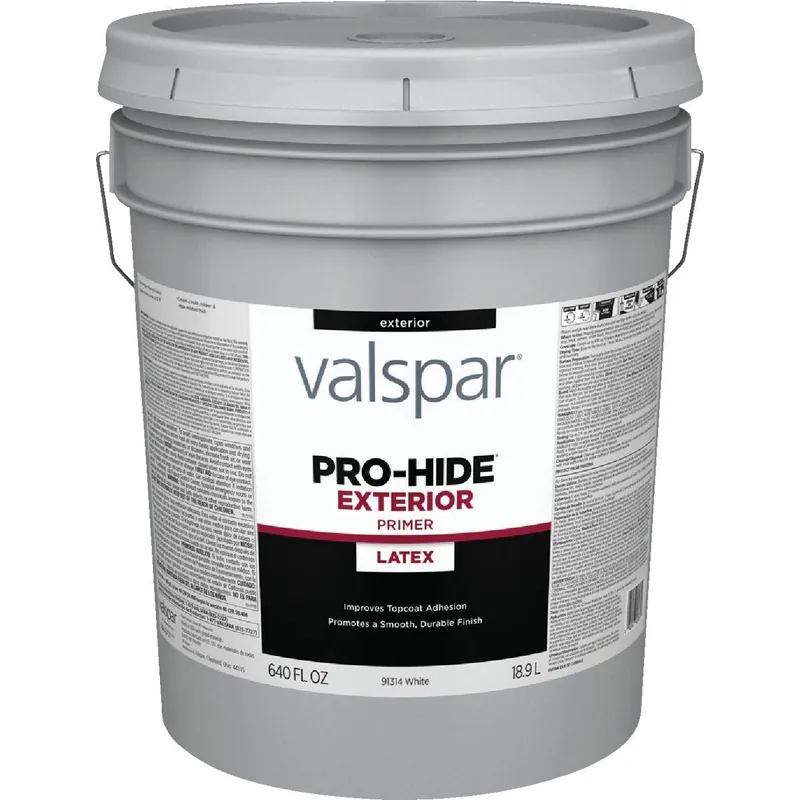Valspar 028.0091314.008 Pro-Hide White Exterior Primer 5 Gal.