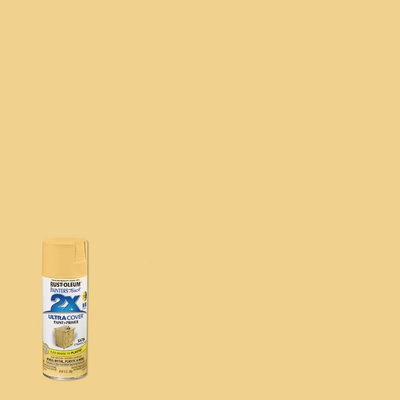 Rust-Oleum 249065 Painter's Touch 2X Ultra Cover 12 Oz. Satin Paint + Primer Spray Paint, Strawflower