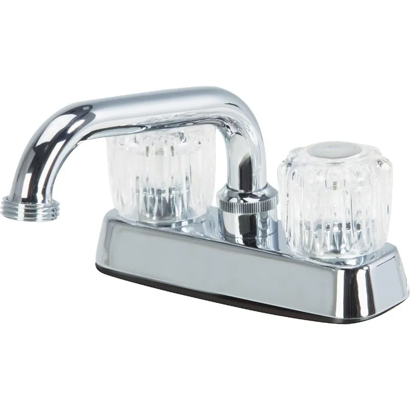 Home Impressions FL020000CP-JPA3 Chrome 4 In. Installation Solid Brass, Acrylic Handle Laundry Faucet