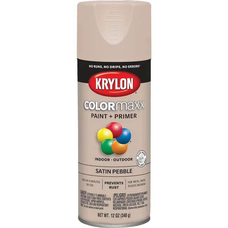 Krylon K05572007 ColorMaxx 12 Oz. Satin Spray Paint Pebble