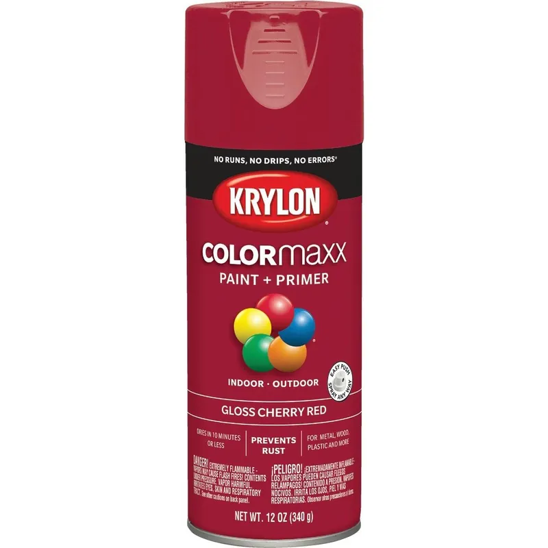 Krylon K05511007 ColorMaxx 12 Oz. Gloss Spray Paint Cherry Red