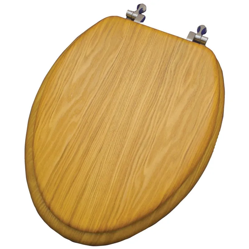 Home Impressions WMS-19-V Elongated Closed Front Oak Veneer Toilet Seat
